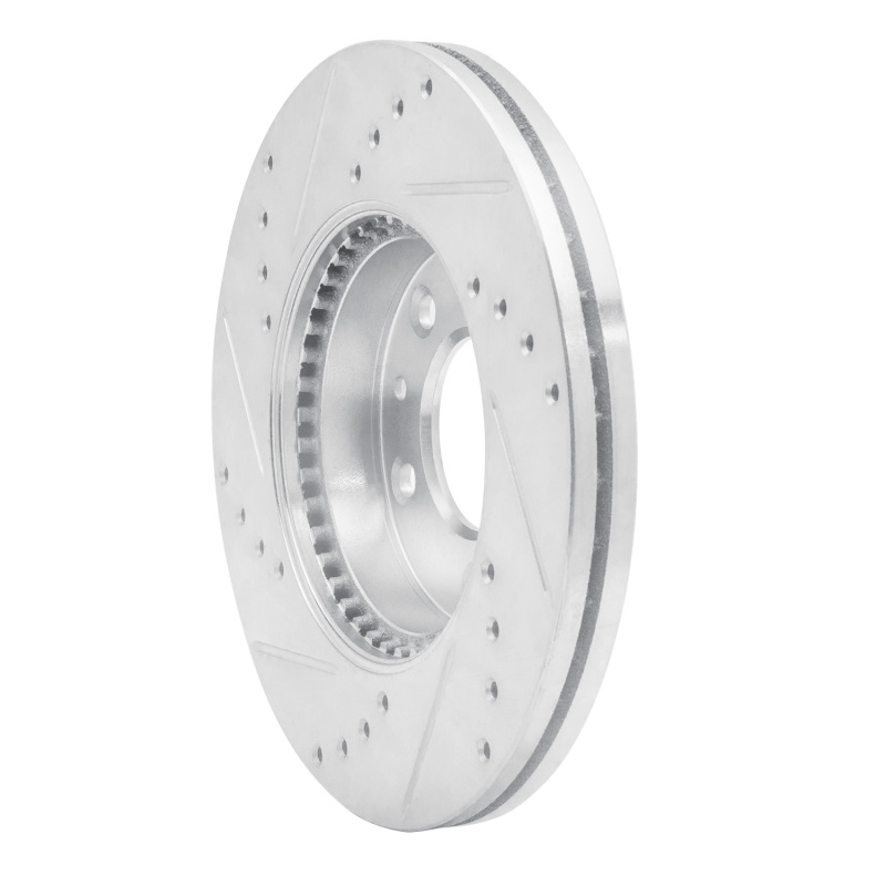 Mazda 6 Brake Rotor (1) - Front Right - R1 Concepts - Drilled & Slotted - Silver - `03-`05